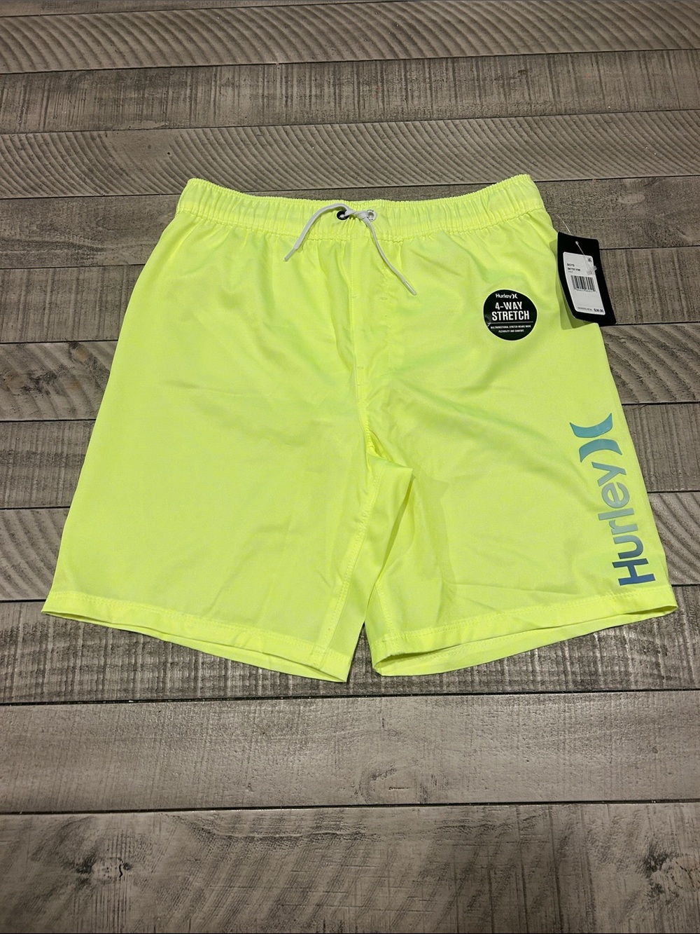Hurley Neon Yellow Kids Swim Trunks